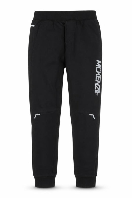Front view of McKenzie boys’ black jogger trousers 13-15 years fleece casual sweatpants