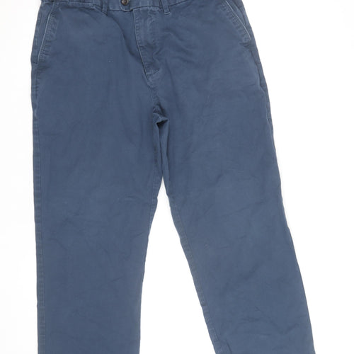 Marks and Spencer Men Blue Regular Fit Chino Trousers 36L
