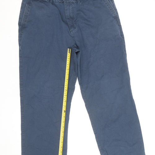 Marks and Spencer Men Blue Regular Fit Chino Trousers 36L