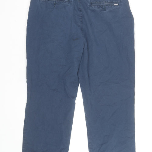 Marks and Spencer Men Blue Regular Fit Chino Trousers 36L