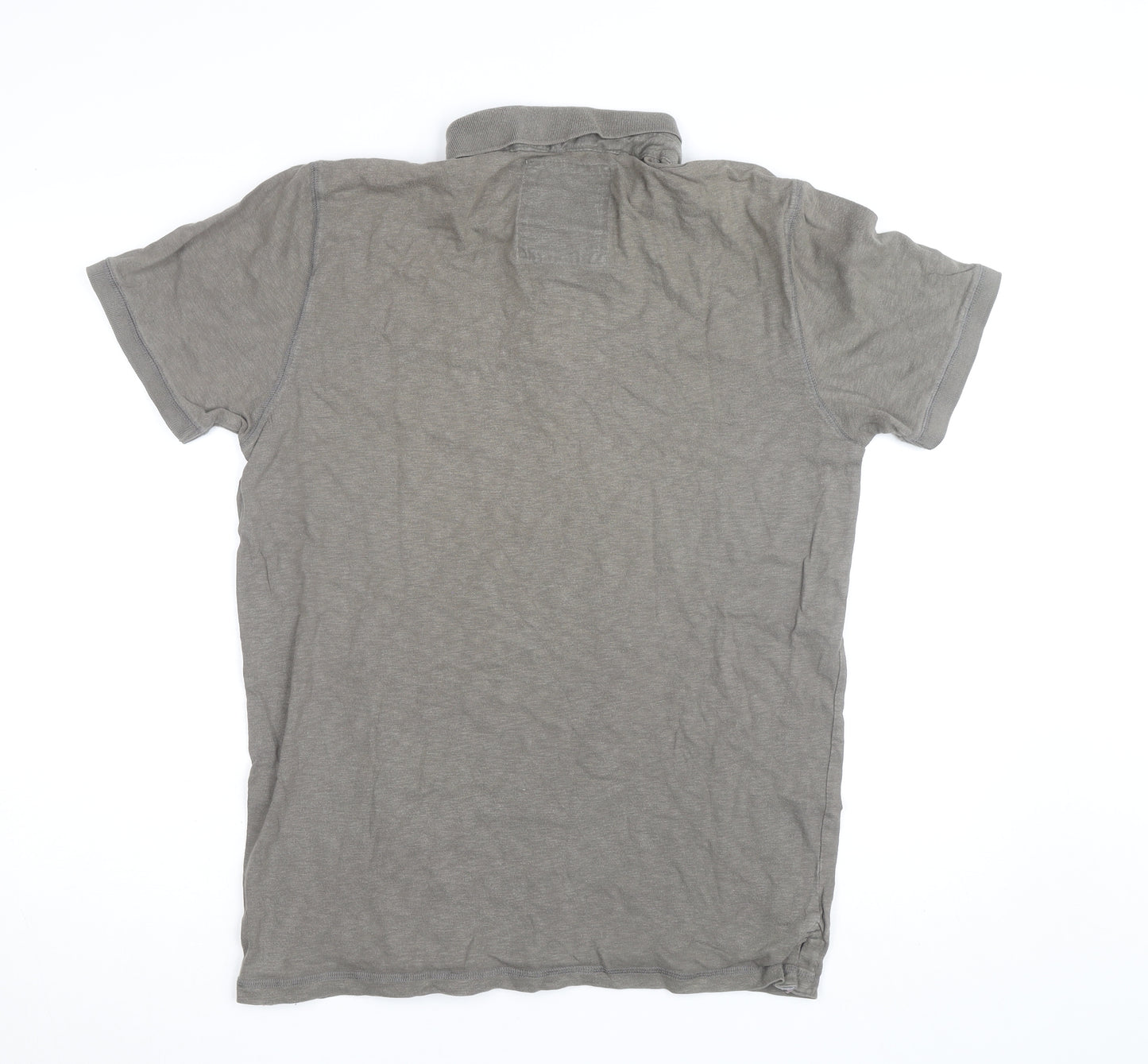 Next Men’s Brown Graphic Print Cotton Polo Shirt Size L