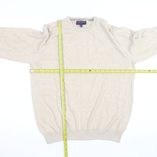 New Haven Men's Beige Small Crew Neck Pullover Jumper