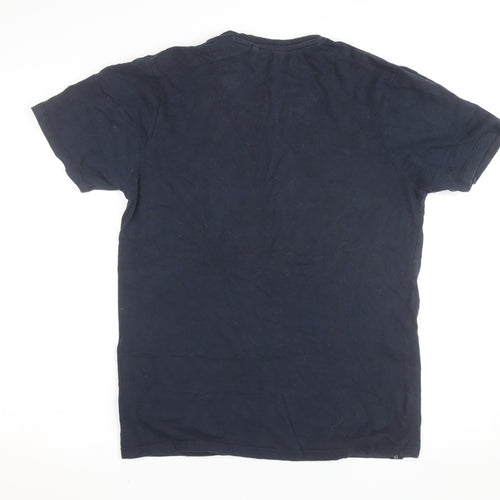 Diesel Men's Blue V-Neck Cotton T-Shirt Size M