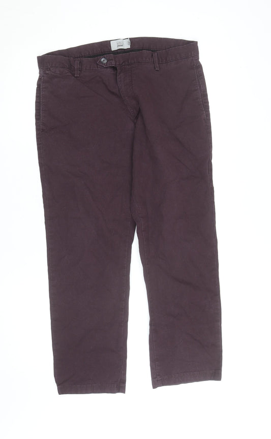 Marks and Spencer Men's Brown Cotton Corduroy Straight Chino Trousers 34W 29L