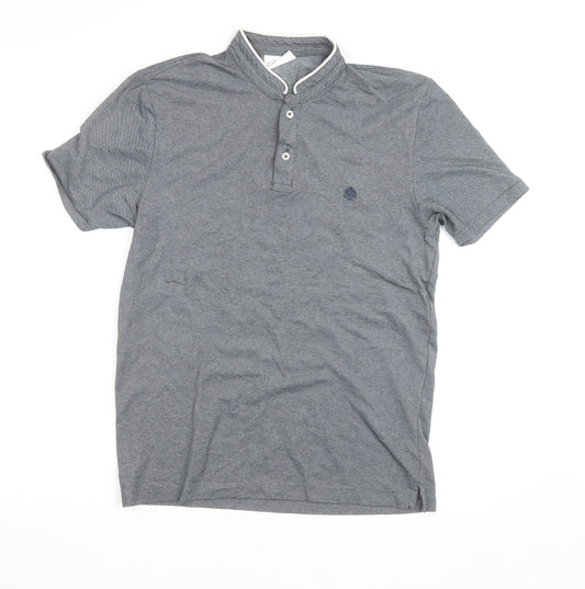 Springfield Men’s Grey Mao Collar Polo Shirt Size L