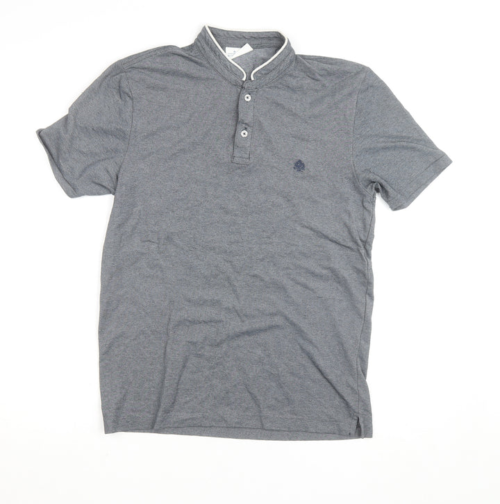 Springfield Men’s Grey Mao Collar Polo Shirt Size L