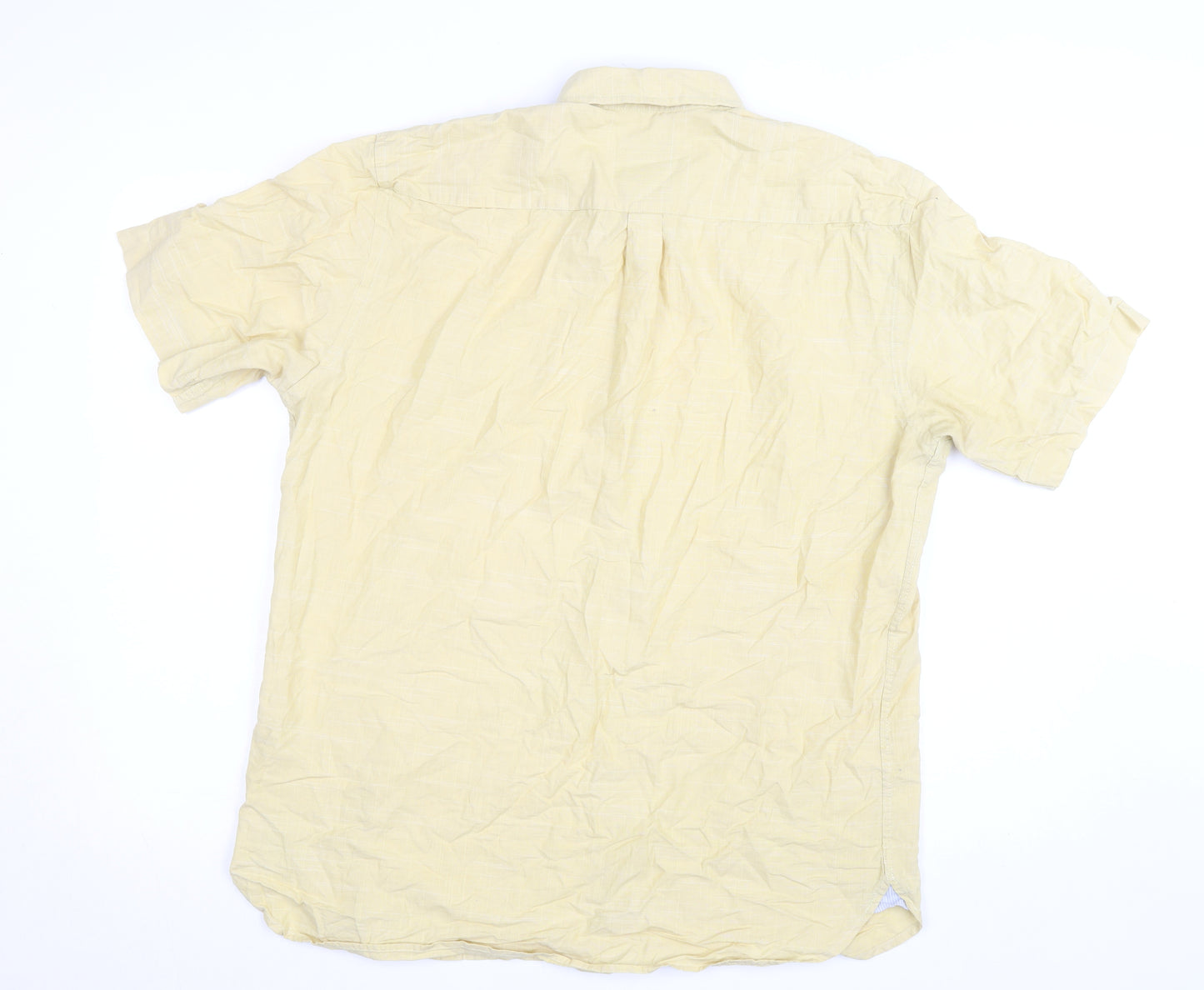 Bugatti Men’s Beige Short Sleeve Cotton Button-Up Shirt Size 40