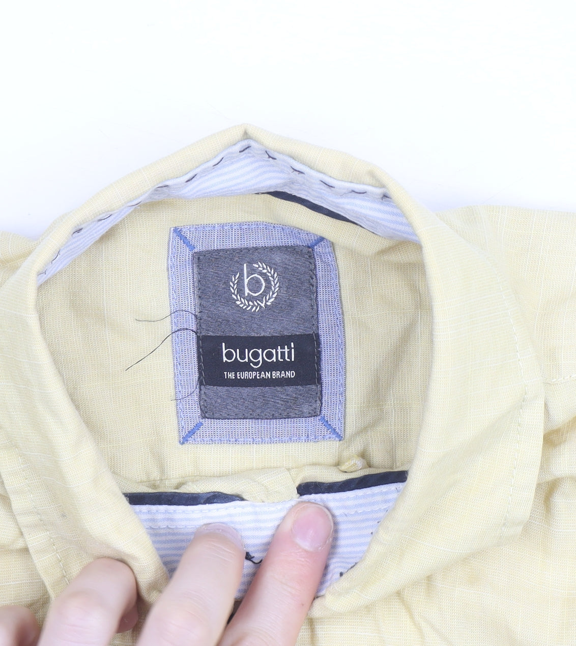 Bugatti Men’s Beige Short Sleeve Cotton Button-Up Shirt Size 40