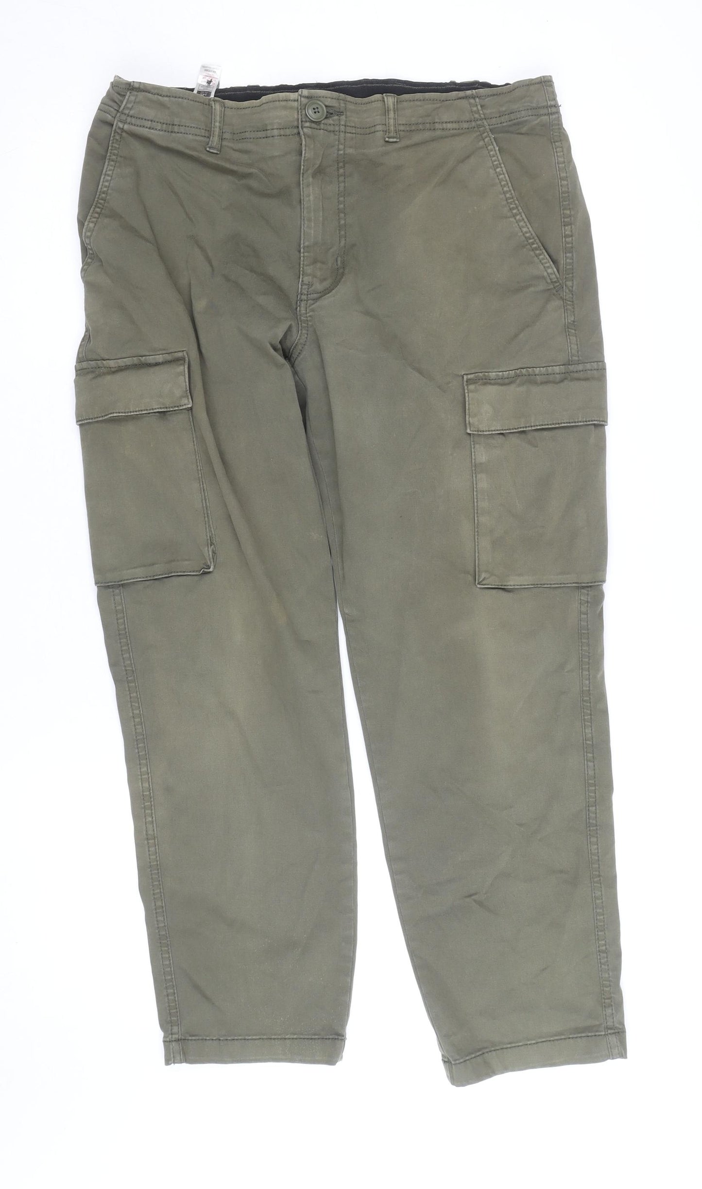 Dunnes Stores Men's Green 34R Cargo Trousers Cotton Elastane