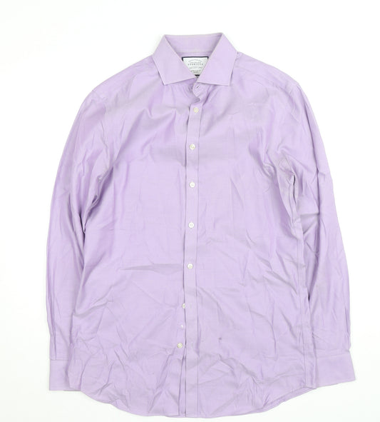 Charles Tyrwhitt Men's Pink Extra Slim Fit Non-Iron Dress Shirt 15.5in 35in