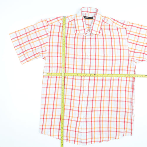 Cedarwood State Men's Multicoloured Check Short Sleeve Button-Up Shirt L