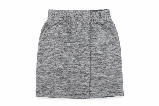 Front view of Reebok boys’ grey athletic shorts 10 years quick dry elastic waist