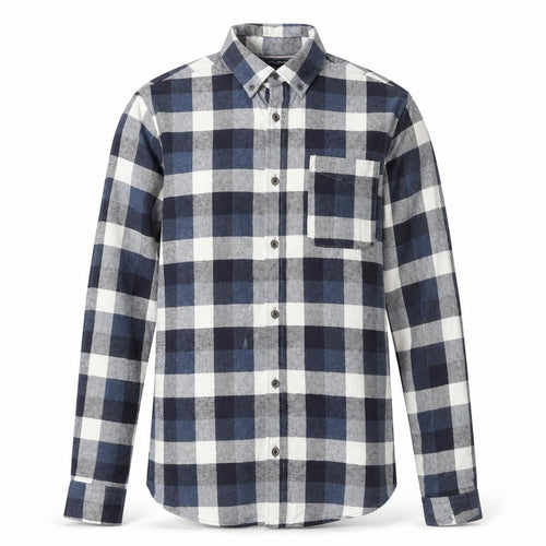 Jack & Jones Men’s Blue Check Flannel Button-Up Shirt M