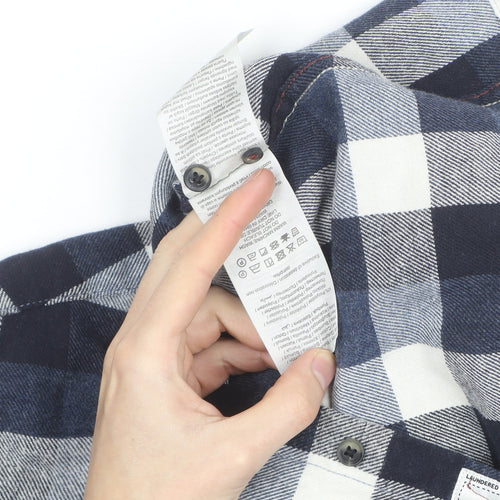 Jack & Jones Men’s Blue Check Flannel Button-Up Shirt M