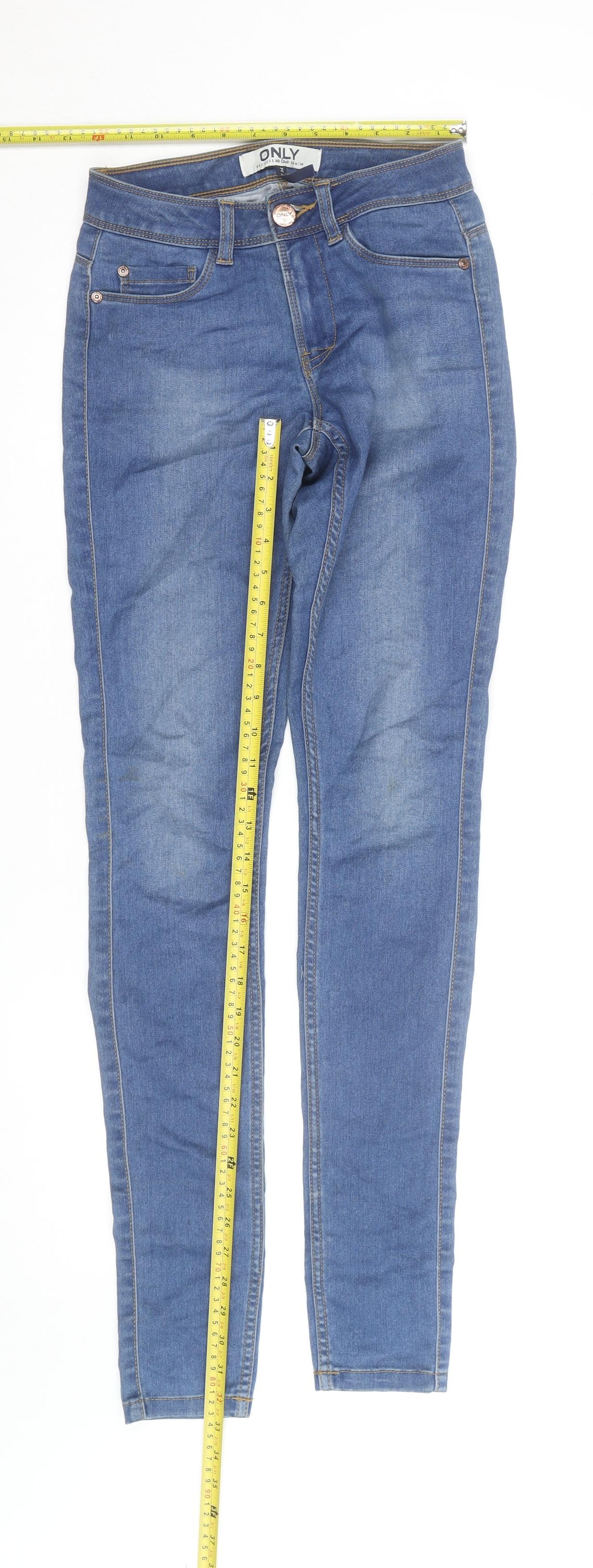 ONLY Women's Blue Skinny Denim Jeans XS Length 34 Slim Fit