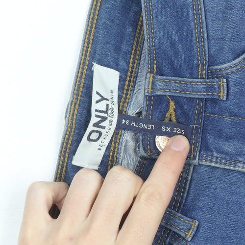 ONLY Women's Blue Skinny Denim Jeans XS Length 34 Slim Fit