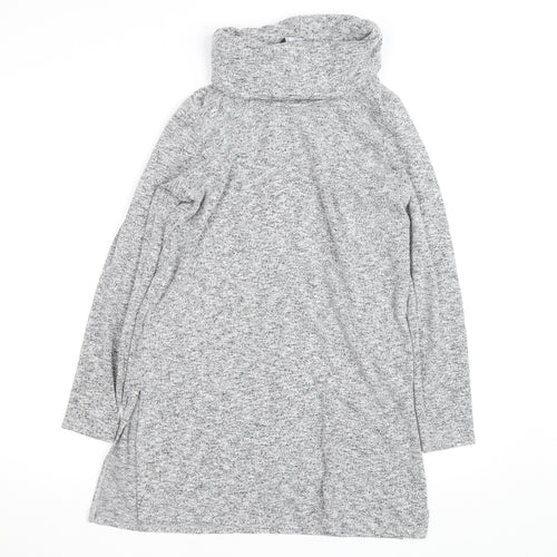 Dorothy Perkins Women’s Grey Cowl Neck Long Sleeve Tunic Jumper Size 16