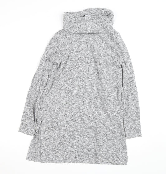 Dorothy Perkins Women’s Grey Cowl Neck Long Sleeve Tunic Jumper Size 16