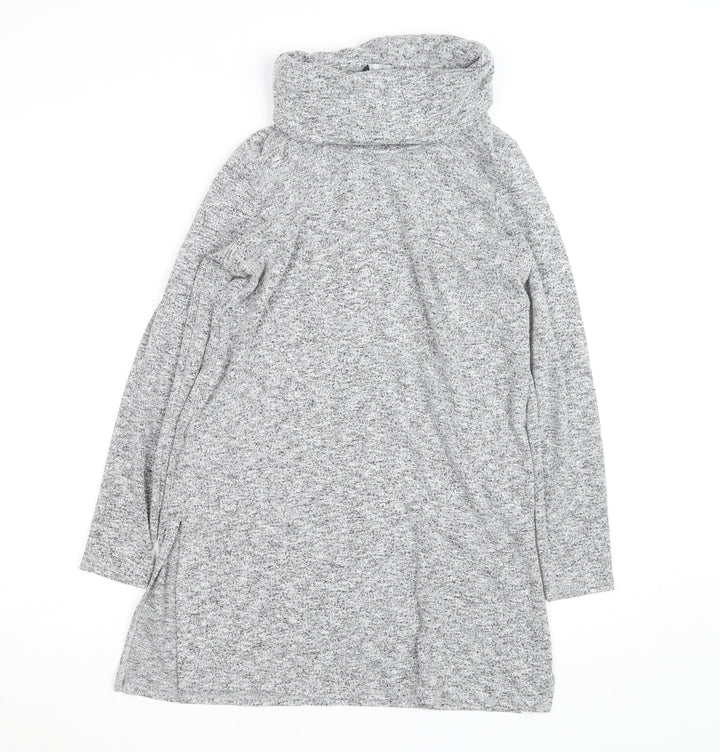 Dorothy Perkins Women’s Grey Cowl Neck Long Sleeve Tunic Jumper Size 16