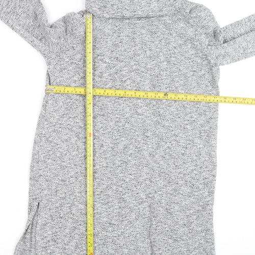 Dorothy Perkins Women’s Grey Cowl Neck Long Sleeve Tunic Jumper Size 16