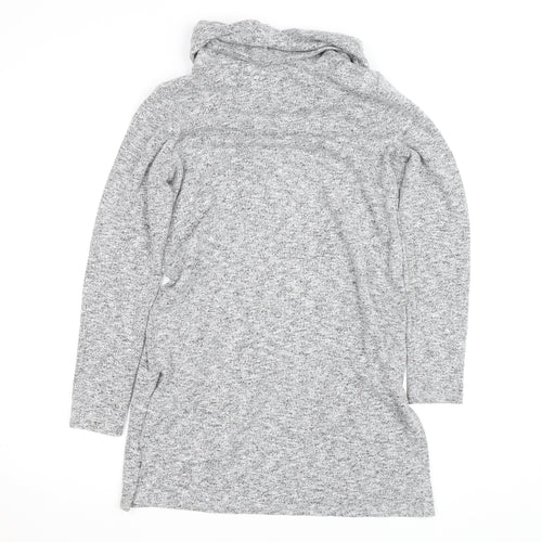 Dorothy Perkins Women’s Grey Cowl Neck Long Sleeve Tunic Jumper Size 16