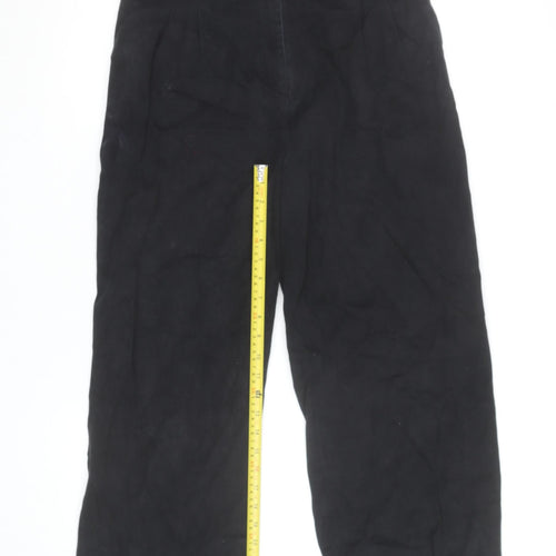 Next Women's Black Cotton Stretch Straight Trousers Size 10