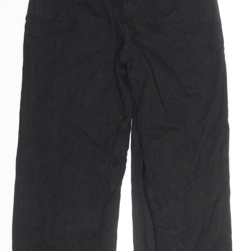 Next Women's Black Cotton Stretch Straight Trousers Size 10