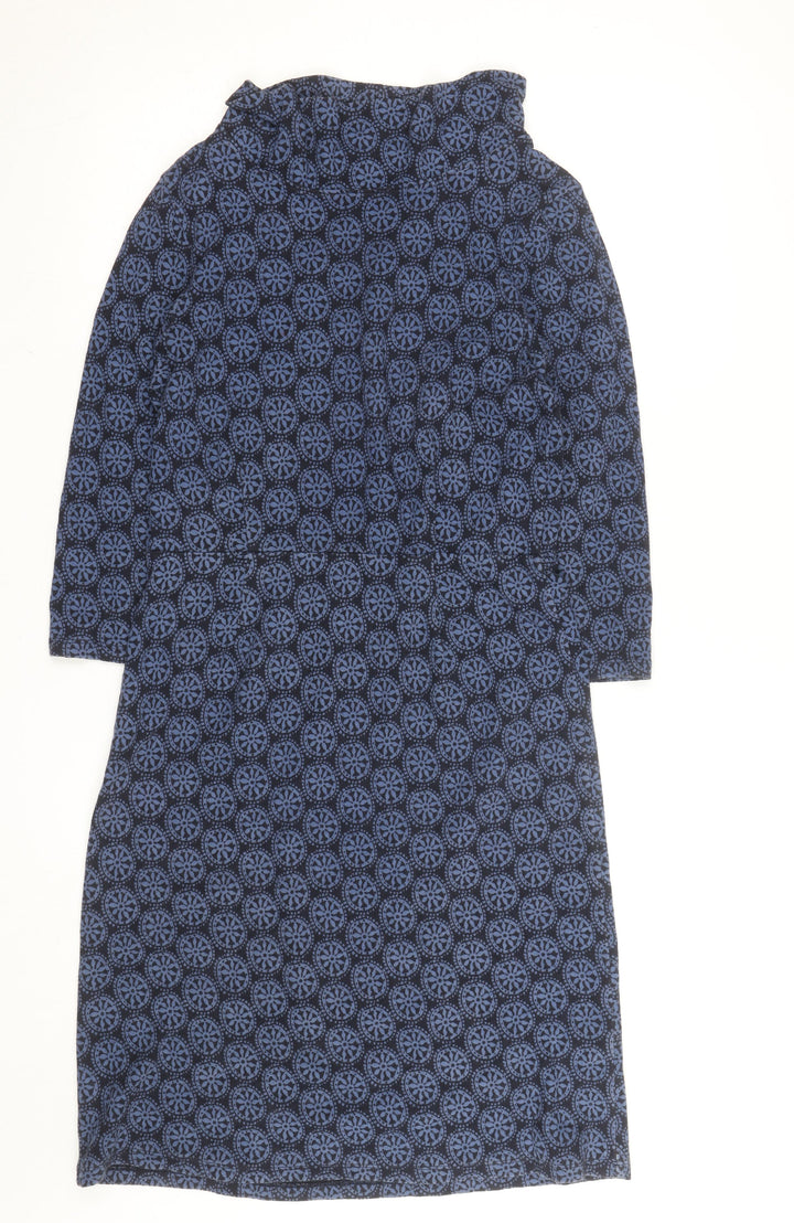 Seasalt Cornwall Women Blue Geometric Shift Dress Size 10