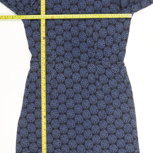 Seasalt Cornwall Women Blue Geometric Shift Dress Size 10