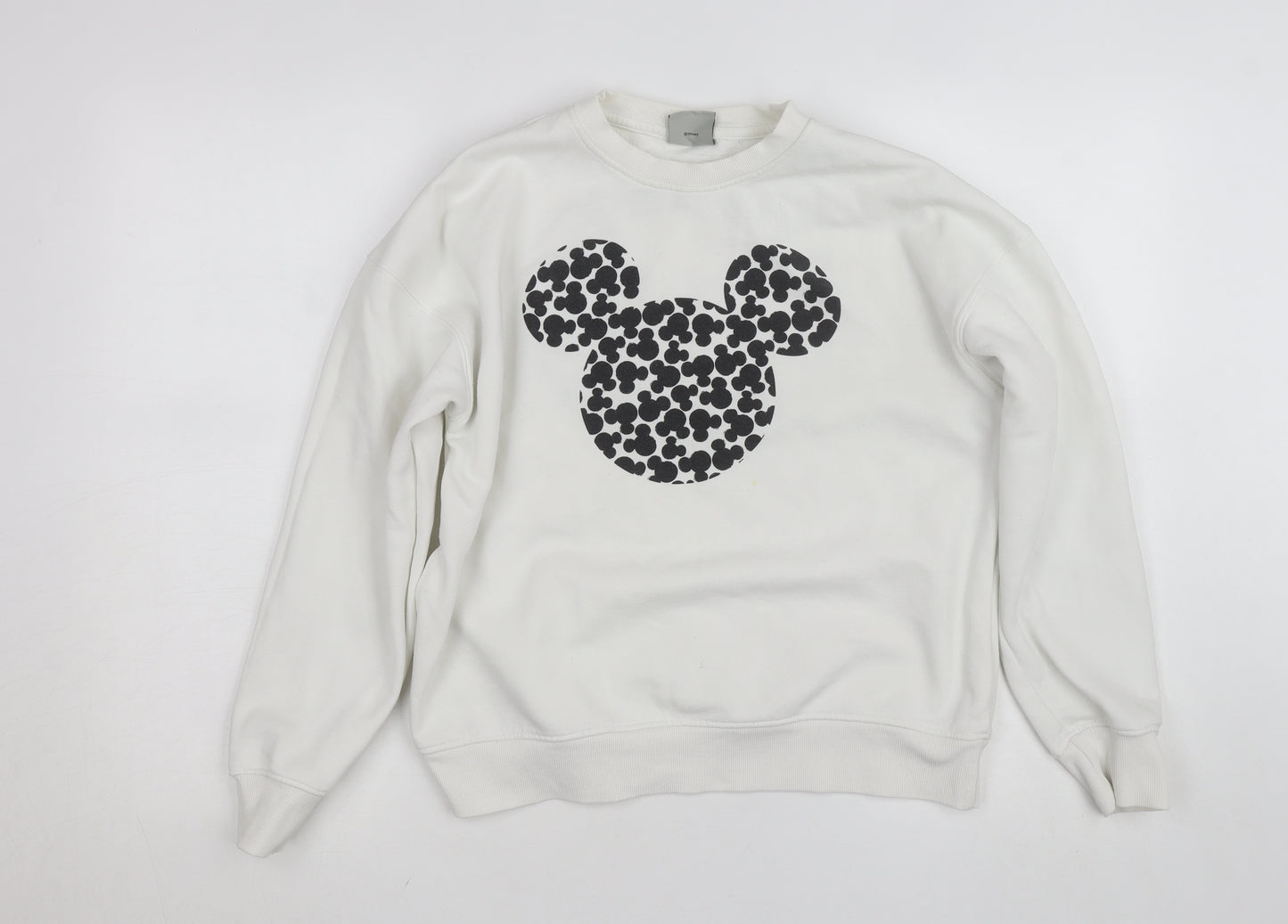Disney Girls White Mickey Mouse Pullover Jumper - Size 14-16 L