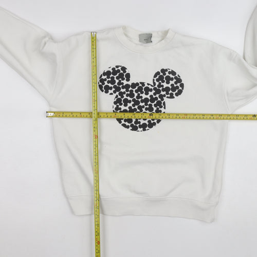 Disney Girls White Mickey Mouse Pullover Jumper - Size 14-16 L