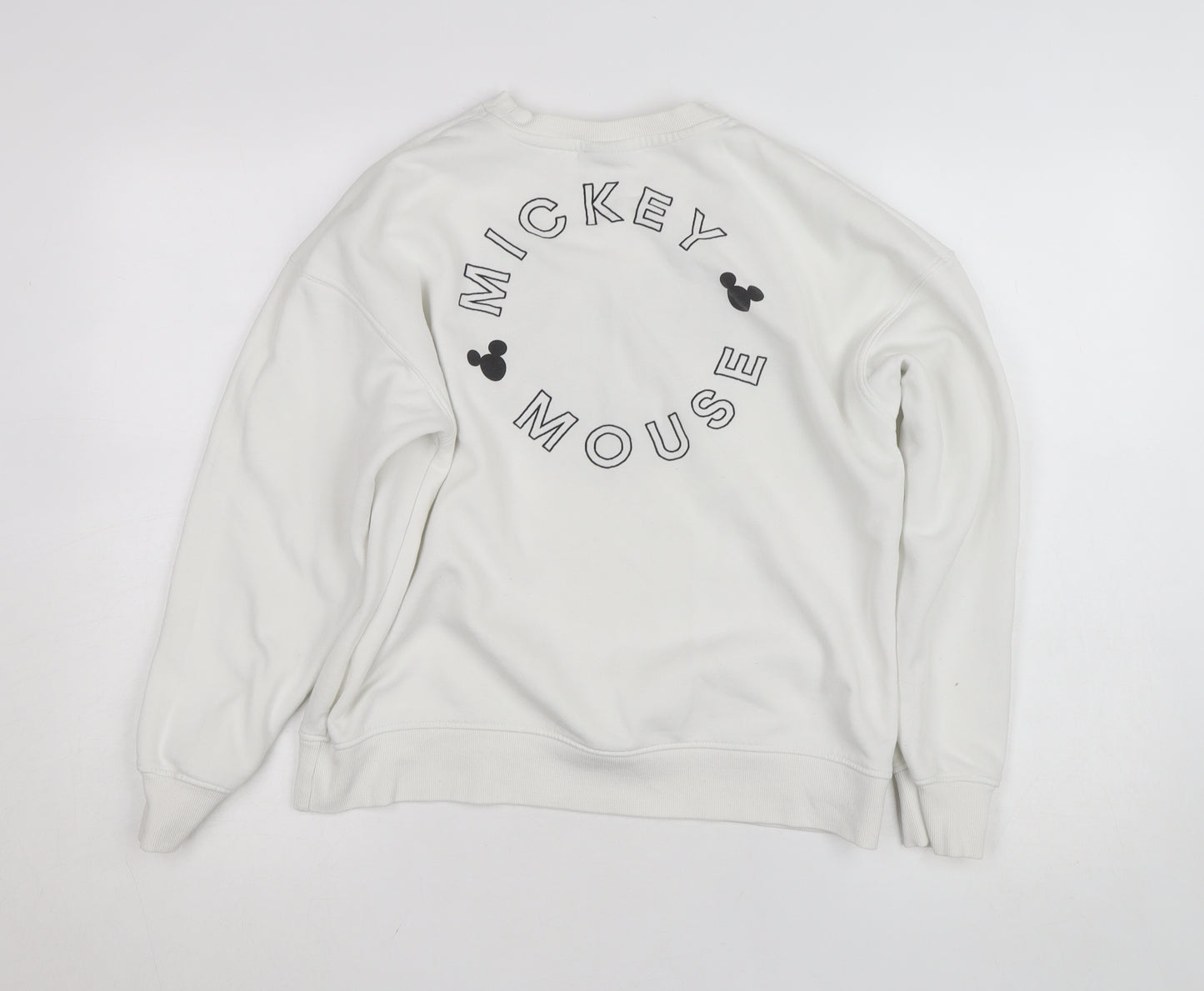 Disney Girls White Mickey Mouse Pullover Jumper - Size 14-16 L