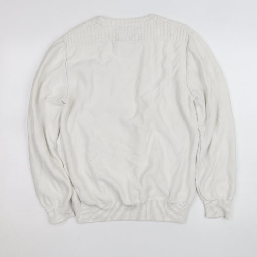Strength & Honour Men's Ivory Cotton Crew Neck Jumper L