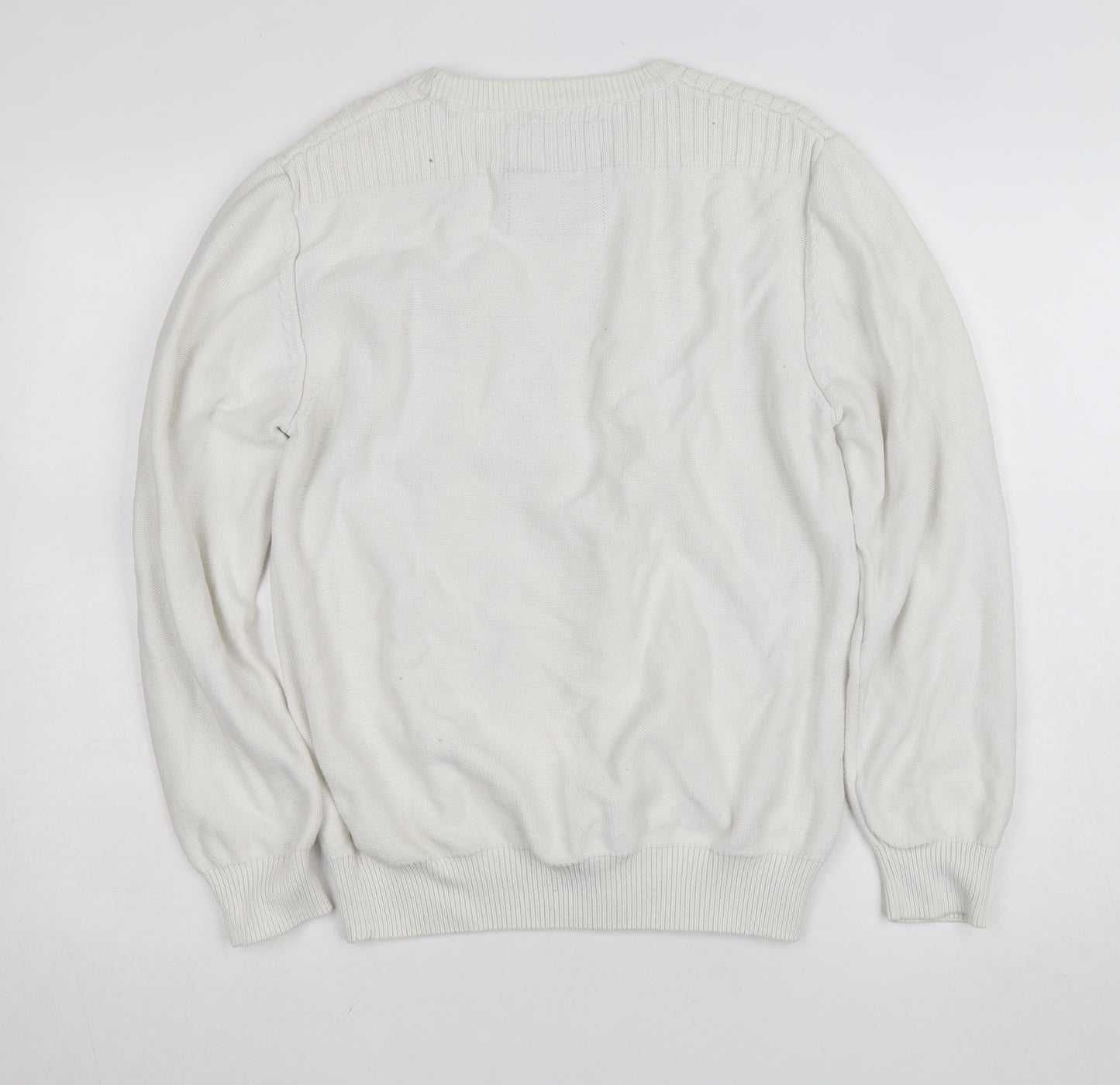 Strength & Honour Men's Ivory Cotton Crew Neck Jumper L