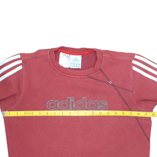 Adidas Boys Red Crew Neck Logo Sweatshirt Size 14 Years Classic Style