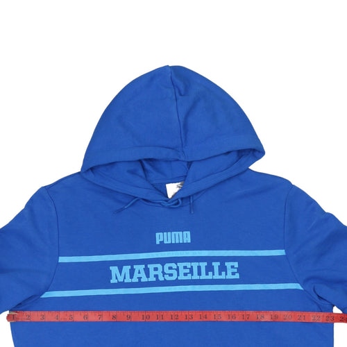 Puma Men's Blue Marseille Pullover Hoodie Size M Sportswear