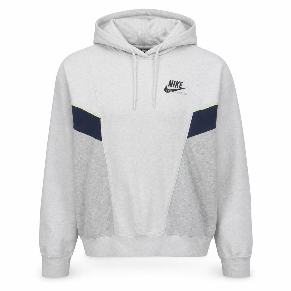 Front view of Nike Women's Grey Colourblock Pullover Hoodie XL - Casual Cotton Blend