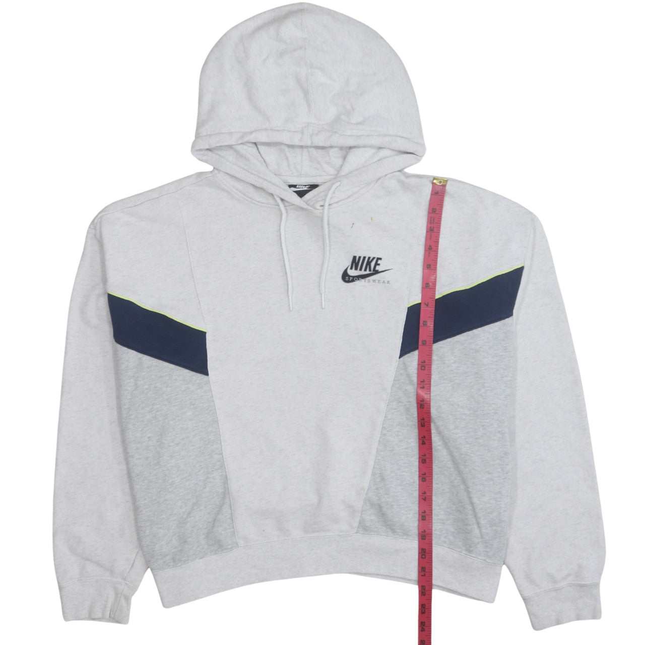 Nike Women's Grey Colourblock Pullover Hoodie XL - Casual Cotton Blend