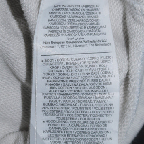 Nike Women's Grey Colourblock Pullover Hoodie XL - Casual Cotton Blend