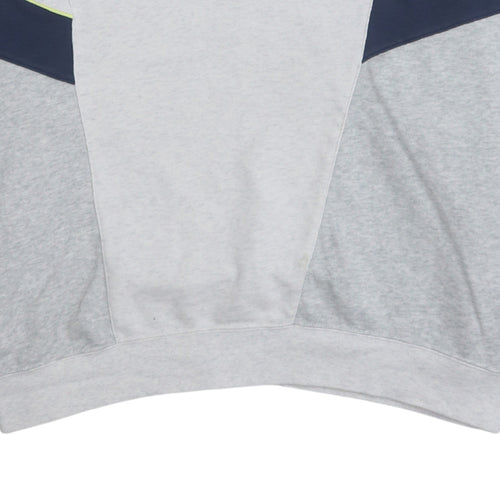 Nike Women's Grey Colourblock Pullover Hoodie XL - Casual Cotton Blend