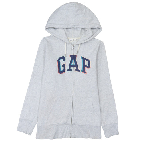 GAP Women Grey Full Zip Hoodie Medium Hooded Sweatshirt Casual