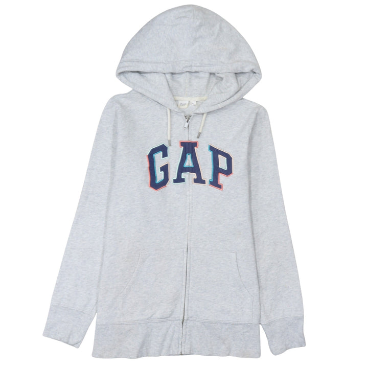 GAP Women Grey Full Zip Hoodie Medium Hooded Sweatshirt Casual