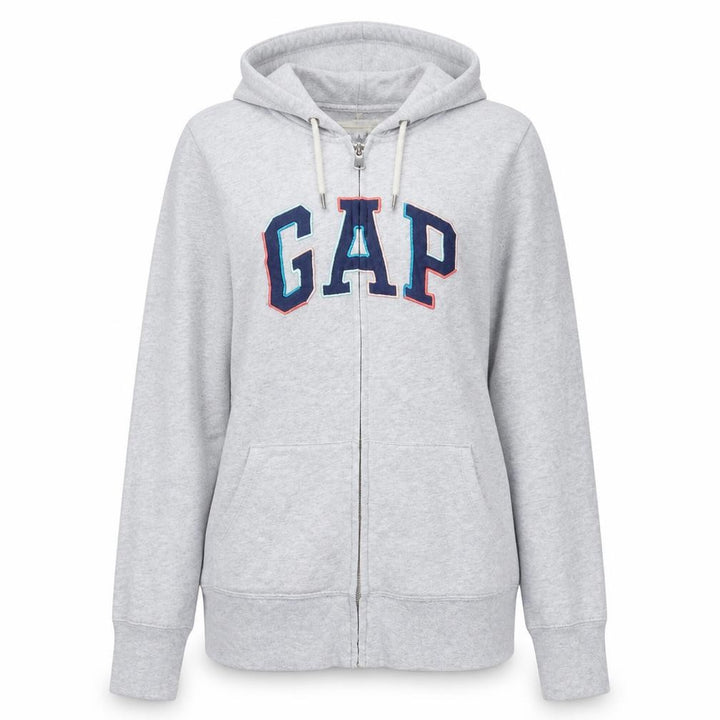 Gap Women Grey Full Zip Hoodie Medium Hooded Sweatshirt Casual