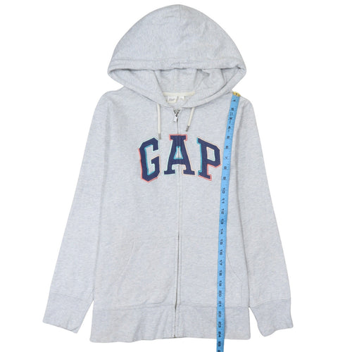 GAP Women Grey Full Zip Hoodie Medium Hooded Sweatshirt Casual