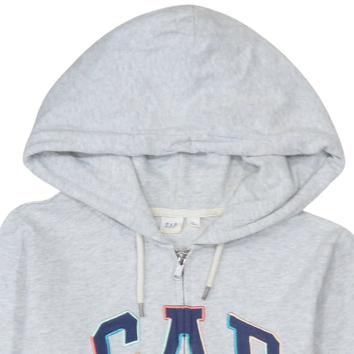 GAP Women Grey Full Zip Hoodie Medium Hooded Sweatshirt Casual