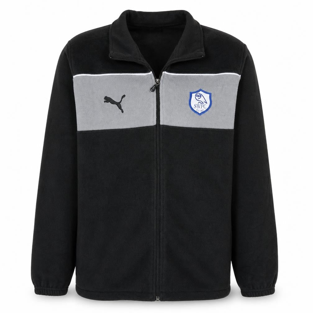 Puma Mens Black Grey XL Track Jacket SWFC Fleece Zip Up
