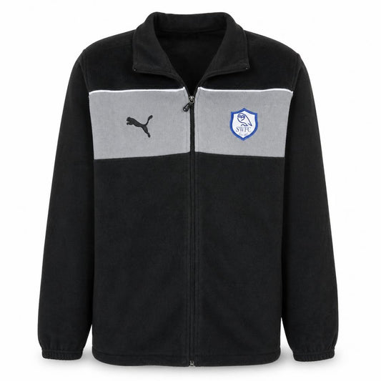 Puma Mens Black Grey XL Track Jacket SWFC Fleece Zip Up