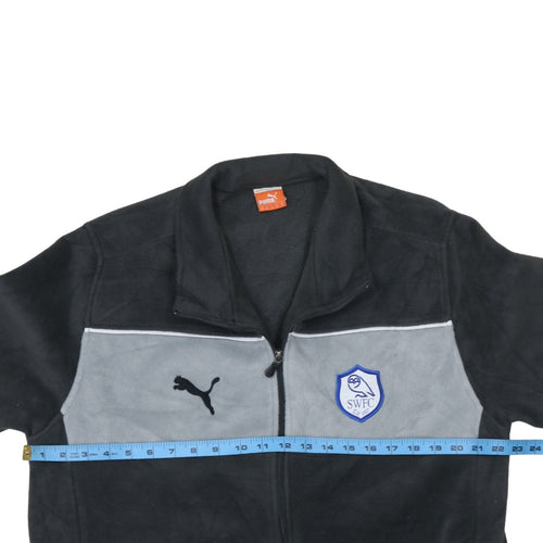 Puma Mens Black Grey XL Track Jacket SWFC Fleece Zip Up
