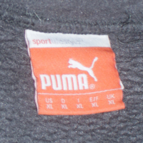 Puma Mens Black Grey XL Track Jacket SWFC Fleece Zip Up
