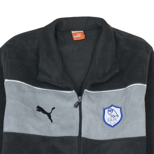 Puma Mens Black Grey XL Track Jacket SWFC Fleece Zip Up